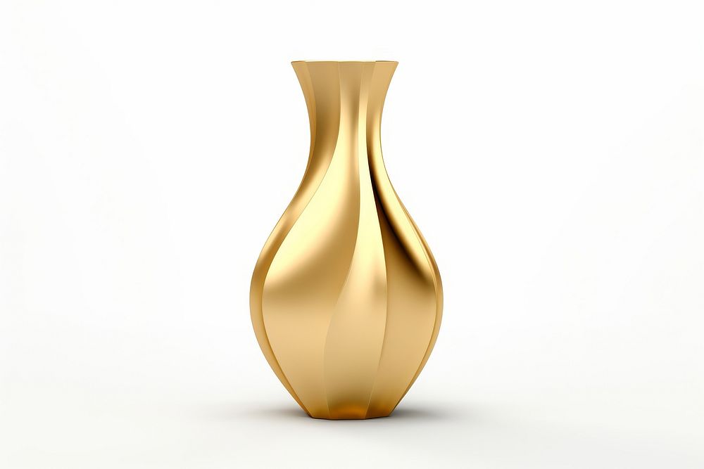 Vase design gold white background simplicity elegance.