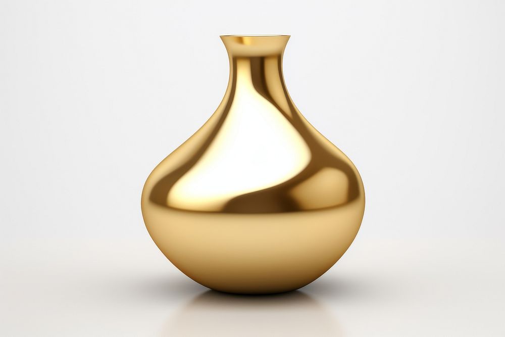 Vase gold white background simplicity container.