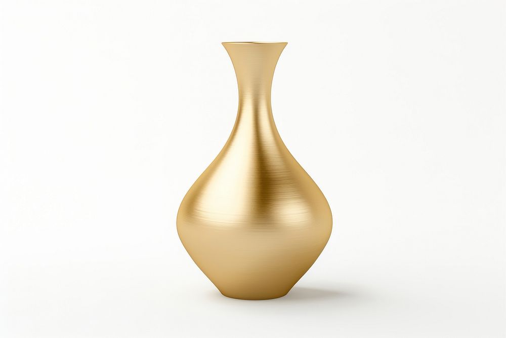 Vase gold white background simplicity decoration.