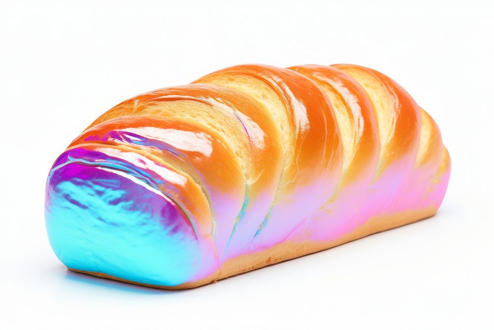 A bread iridescent food white background viennoiserie.