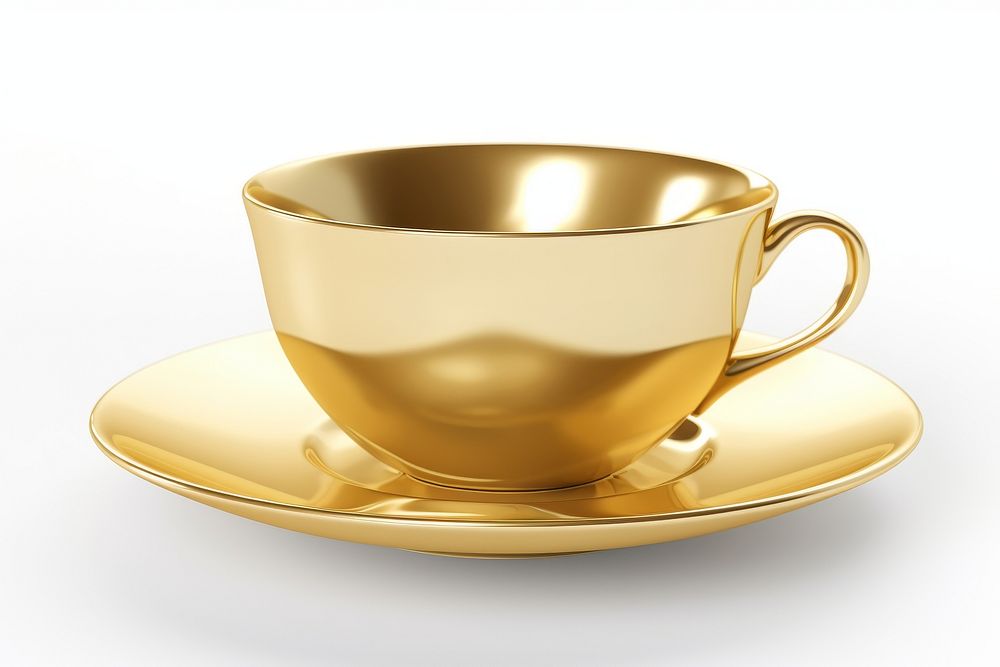Coffee cup gold saucer drink mug.