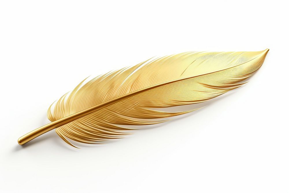 Feather gold material white background lightweight accessories.