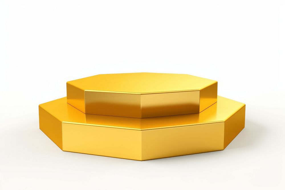 Hexagon stand or podium gold white background simplicity rectangle.