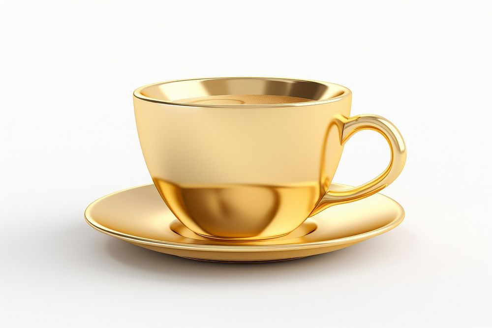 Icon coffee cup gold full material saucer drink mug.