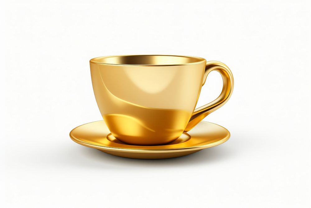 Icon coffee cup gold full material saucer drink mug.