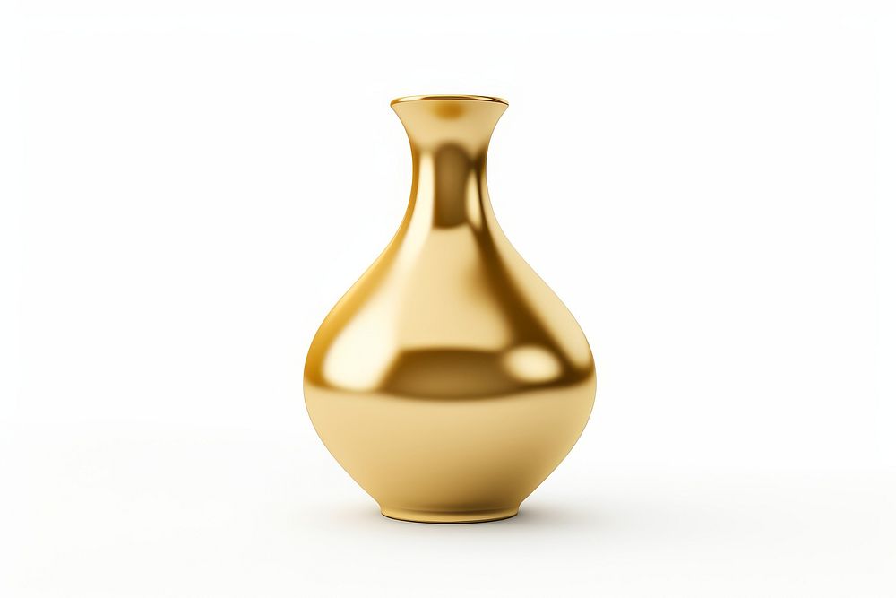 Icon vase gold material pottery white background simplicity.