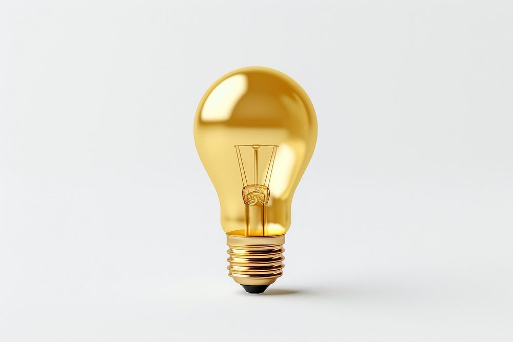 Light bulb gold material lightbulb white background electricity.