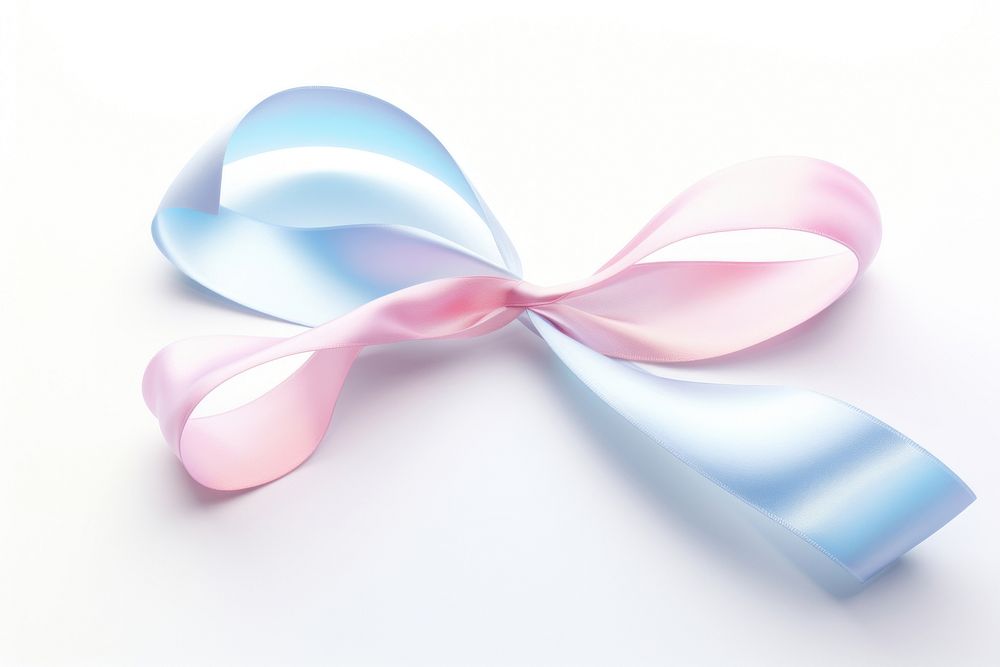 Pastel ribbon white background celebration accessories.