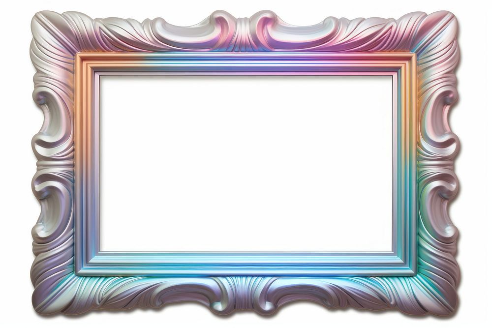 A picture frame iridescent backgrounds white background rectangle.