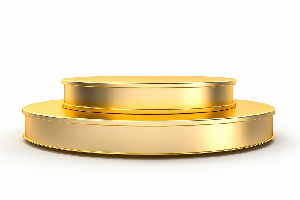 Podium gold material jewelry white background accessories.