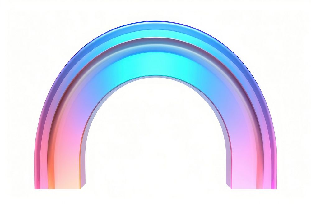 Arch icon iridescent white background architecture abstract.