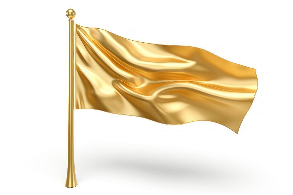 Flag gold flag white background.