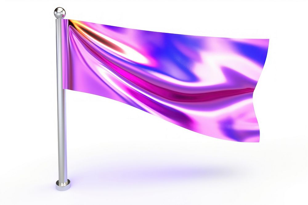 Flag iridescent purple white background patriotism.