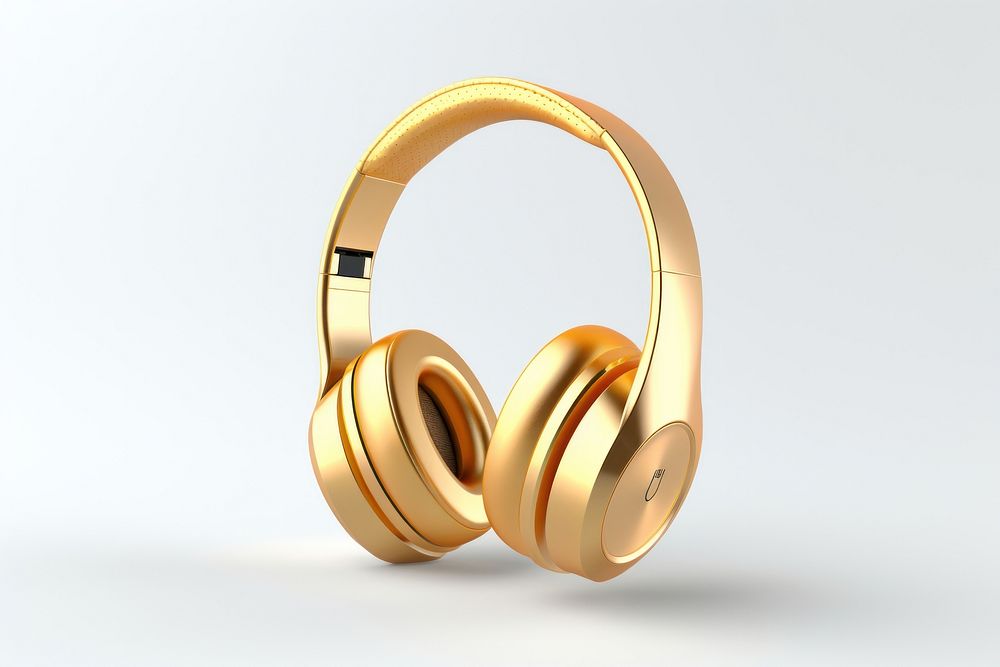 Headphones headphones gold headset.