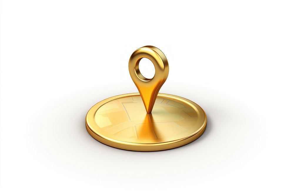 Location icon gold jewelry locket.