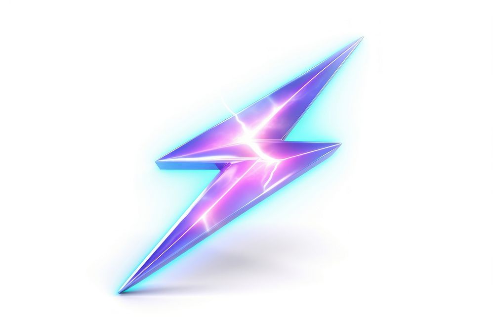 Lightning icon iridescent symbol white background thunderstorm.