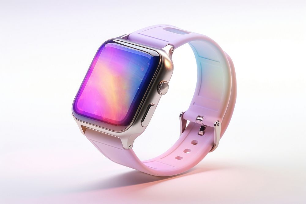 Smart watch wristwatch white background electronics.