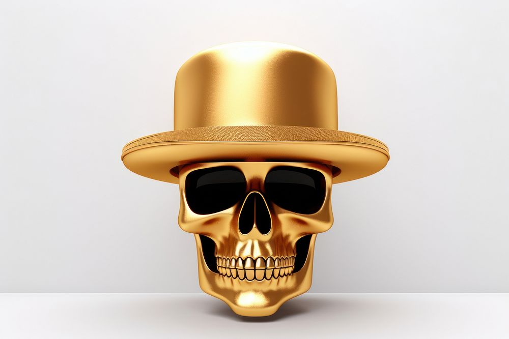 Skull gold material hat celebration photography.