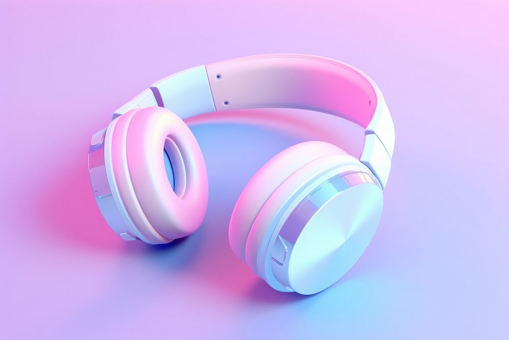Pastel headphones headset pink blue.