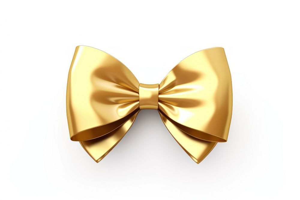 Ribbon bow gold white background celebration accessories.