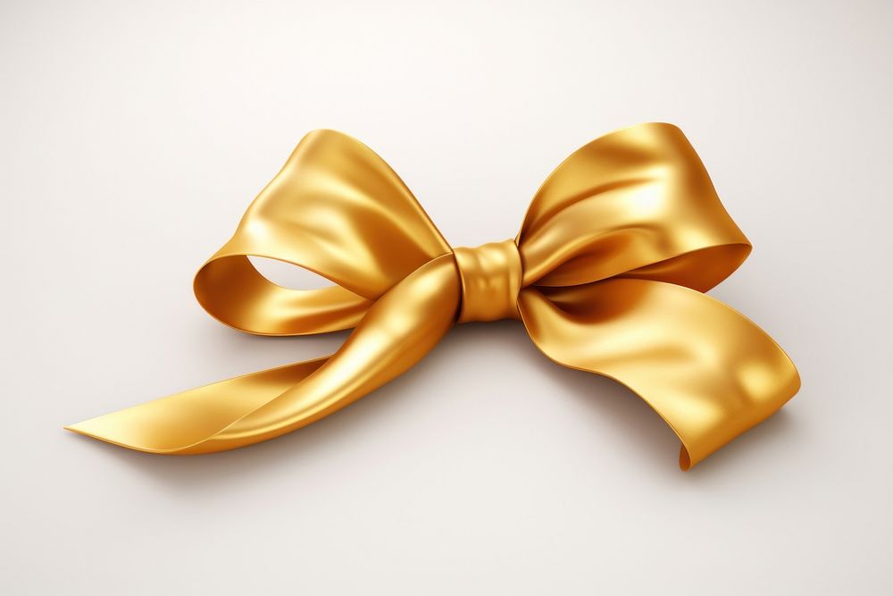 Ribbon ribbon gold white background.