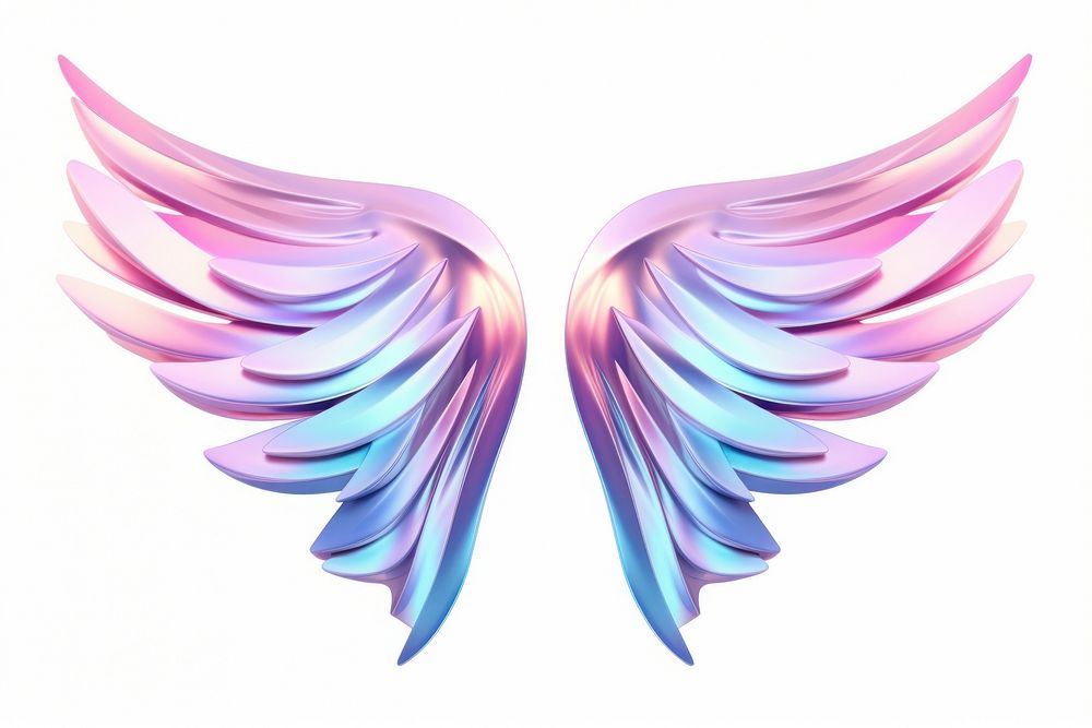 Wing icon iridescent white background lightweight accessories.