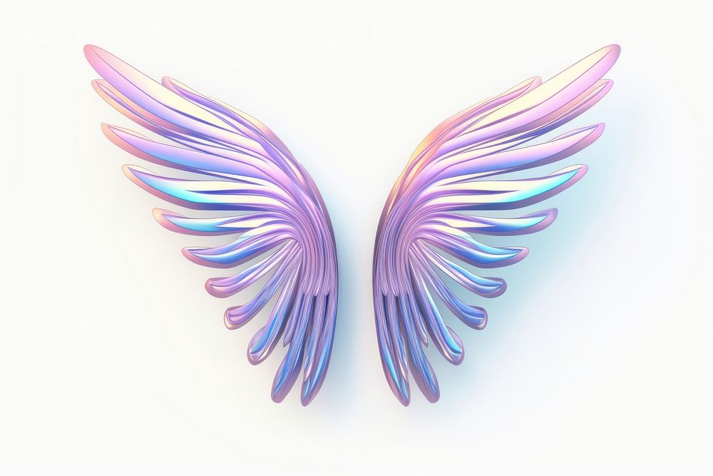 Wing icon iridescent white background lightweight accessories.