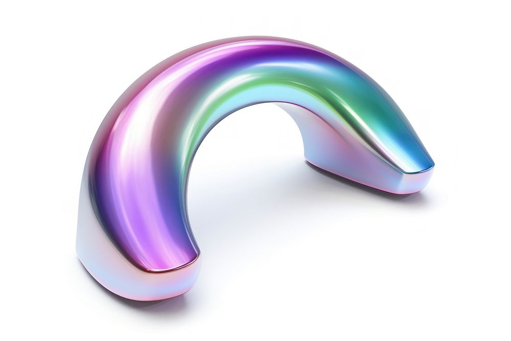 U shaped magnet icon iridescent white background electronics spectrum.