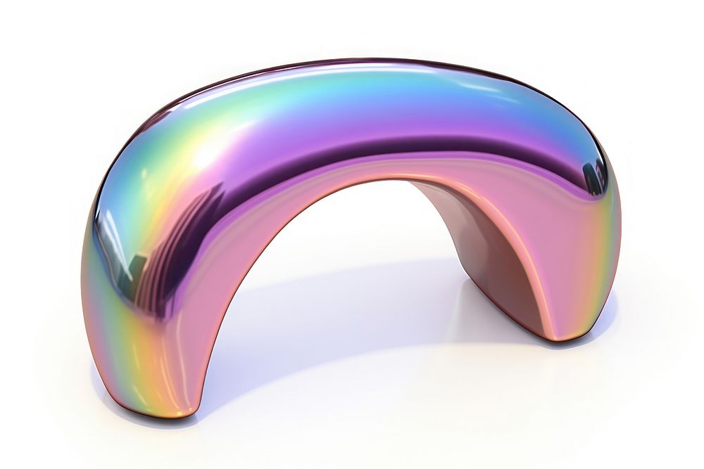U shaped magnet iridescent white background electronics furniture.
