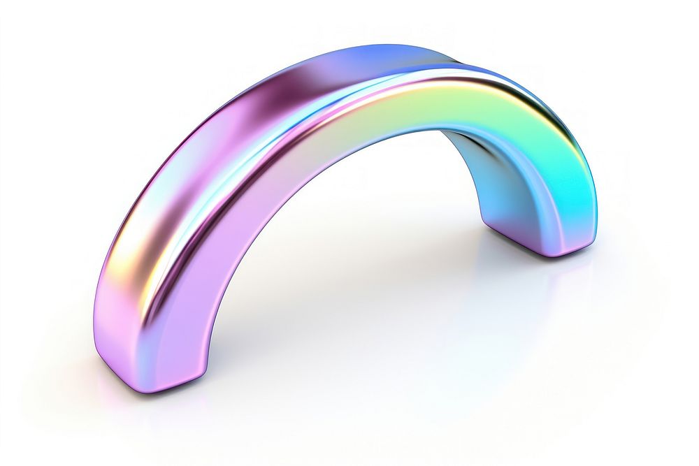 U shaped magnet iridescent white background electronics refraction.