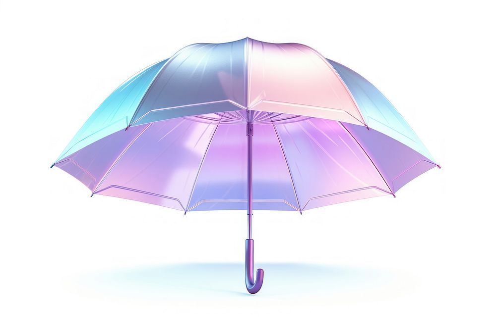 Umbrella icon iridescent white background transparent protection.