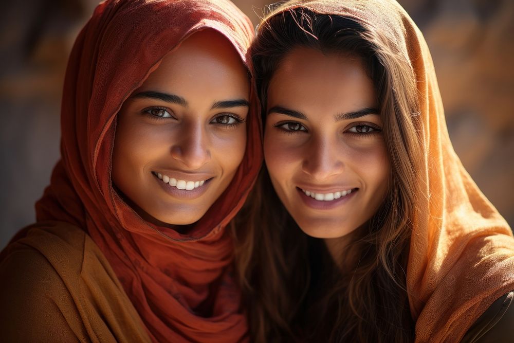 South Asian young women smiling adult smile.