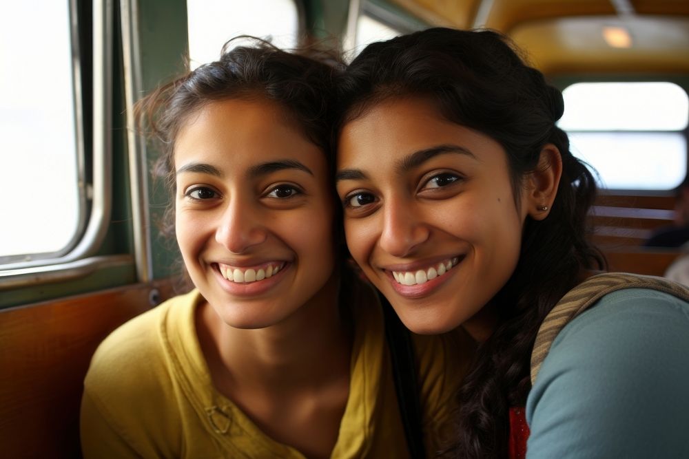 South Asian young women portrait smiling travel.