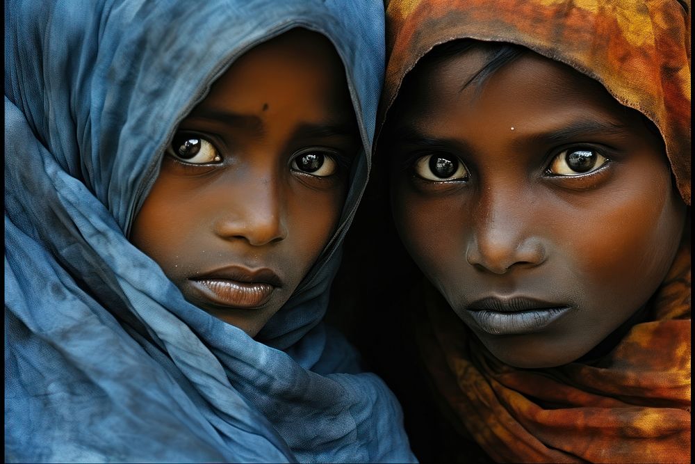South Asian young women portrait togetherness photography.