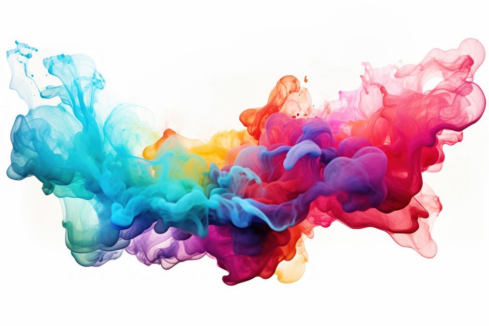A colorful smoke explosion backgrounds white background creativity. AI generated Image by rawpixel.