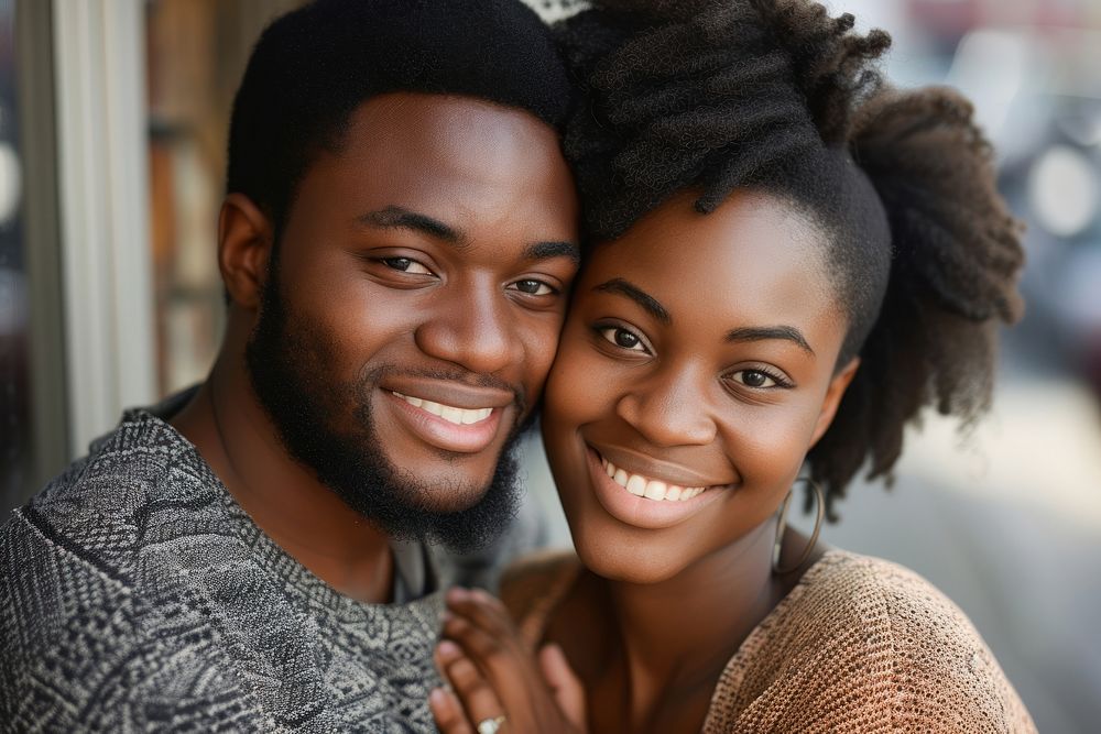 Black couple celebrating loving adult.