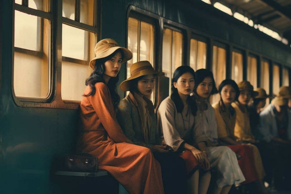  Thai women adult train architecture. AI generated Image by rawpixel.