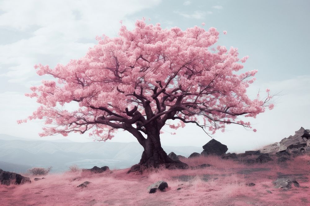 Sakura tree outdoors blossom nature. AI generated Image by rawpixel.