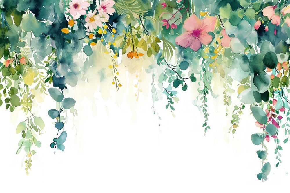 Bouquet border outdoors painting pattern.