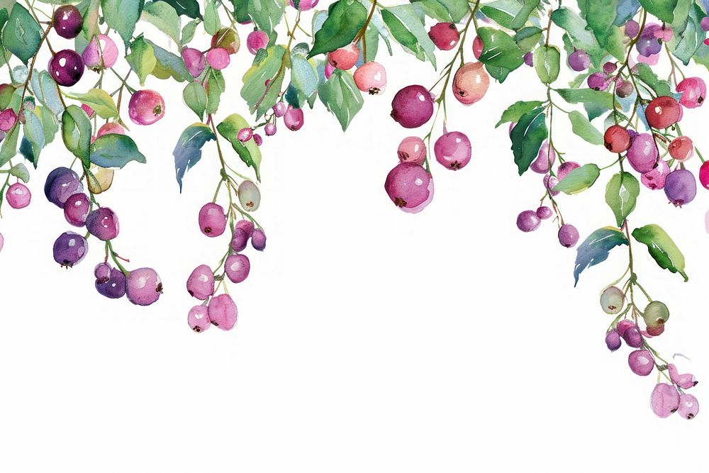 Berry border hanging plant backgrounds.