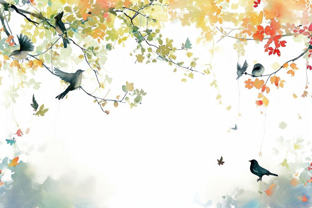 Bird border outdoors painting flying.