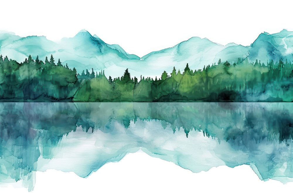 Lake border landscape outdoors painting.