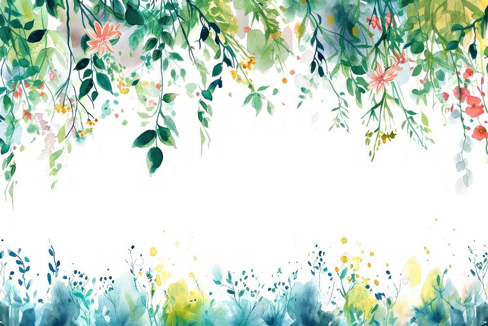 Meadow border outdoors painting pattern.
