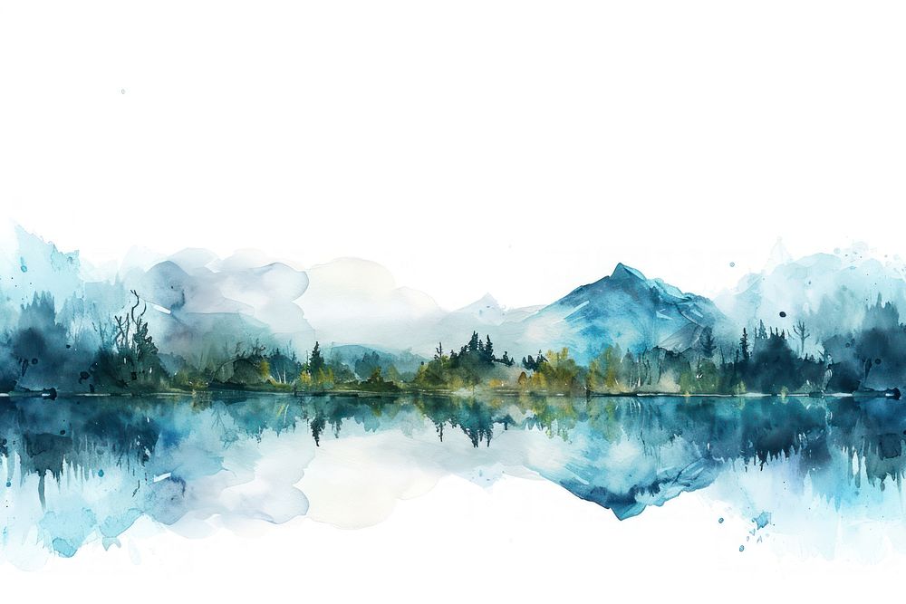 Lake border landscape outdoors painting.