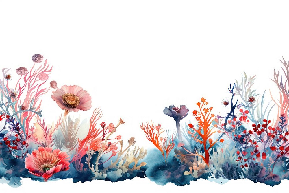 Sea anemone border outdoors painting nature.