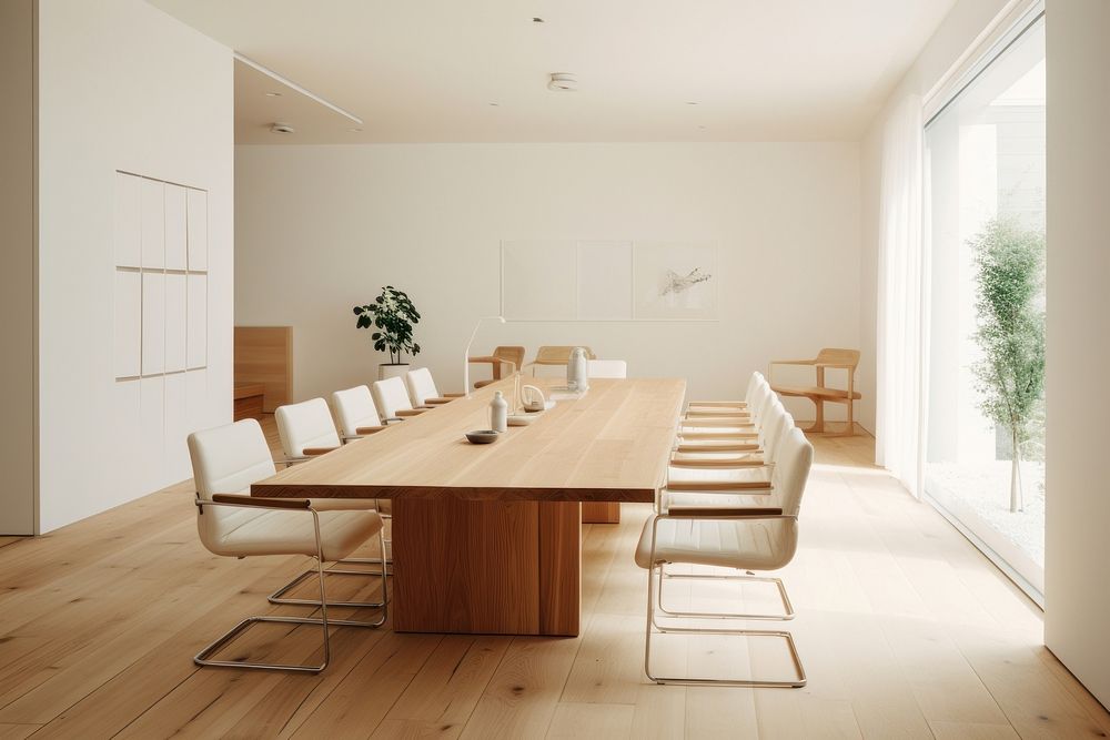Meeting room furniture architecture building. AI generated Image by rawpixel.