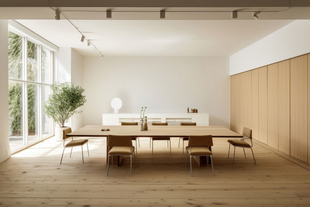 Meeting room furniture wood architecture. 