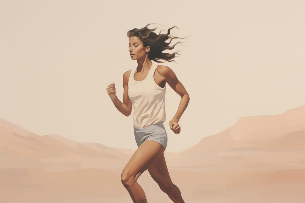 A woman running jogging shorts adult. AI generated Image by rawpixel.
