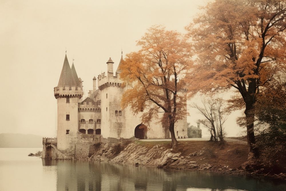 Castle architecture building outdoors. AI generated Image by rawpixel.