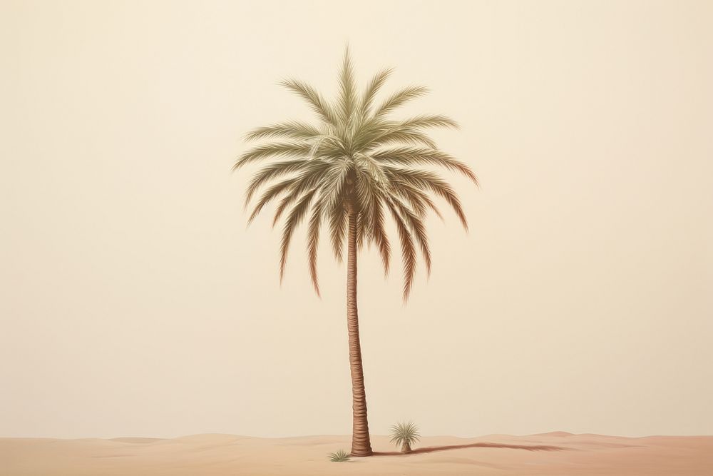 Palm tree nature plant tranquility. AI generated Image by rawpixel.